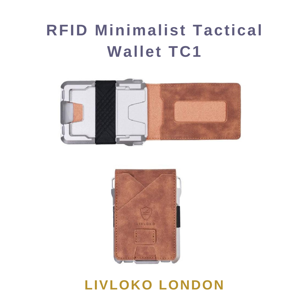 Minimalist tactical card wallet with RFID blocking, slim profile