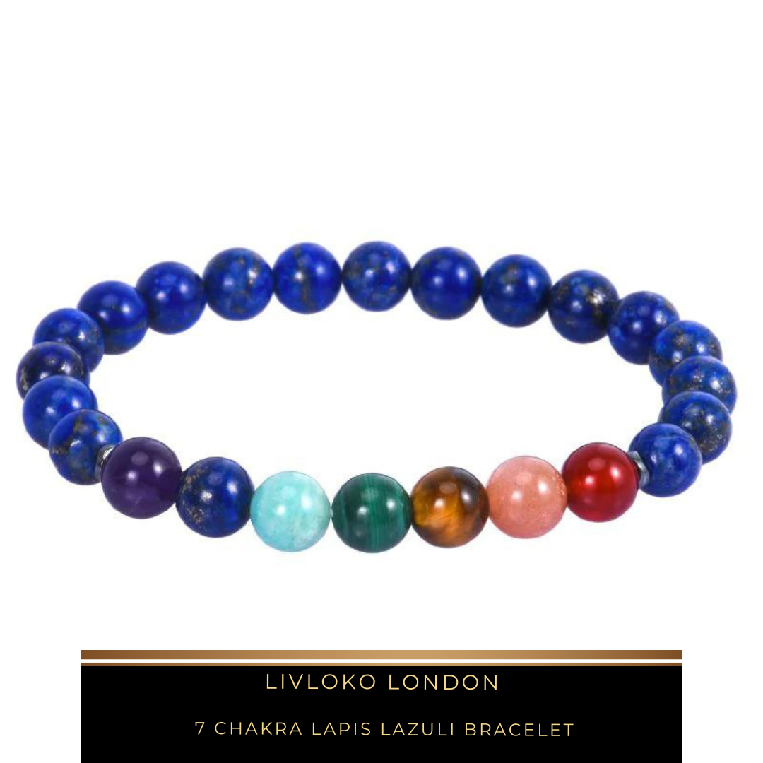 7 Chakra Lapis Lazuli Bracelet - Livloko London