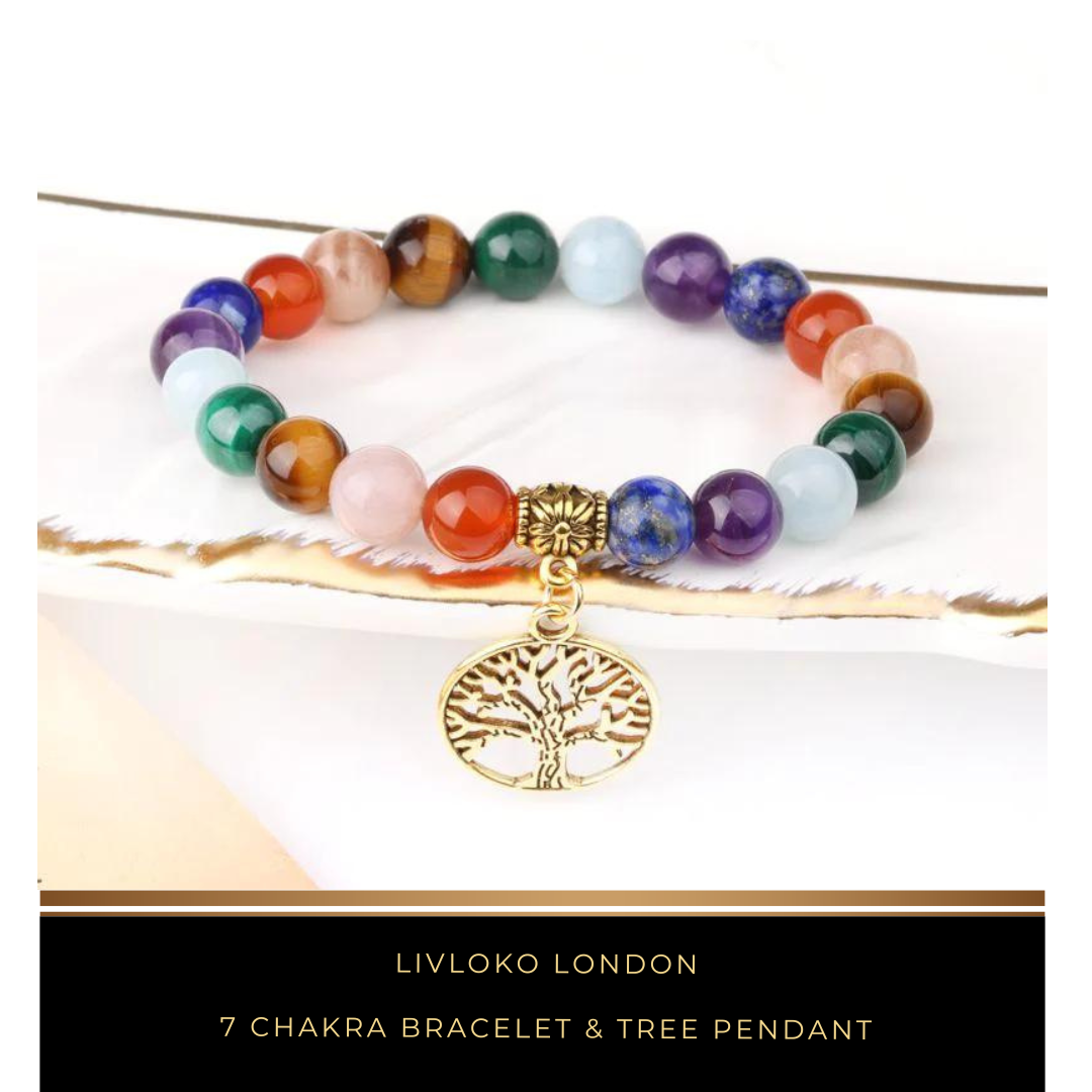 7 Chakra Bracelet & Tree Pendant - Livloko London