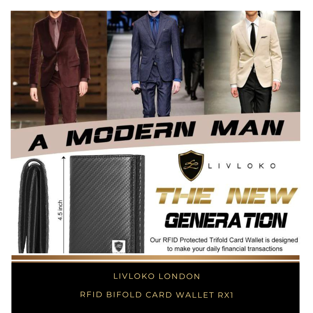 RFID Bifold Card Wallet RX1 - Livloko London