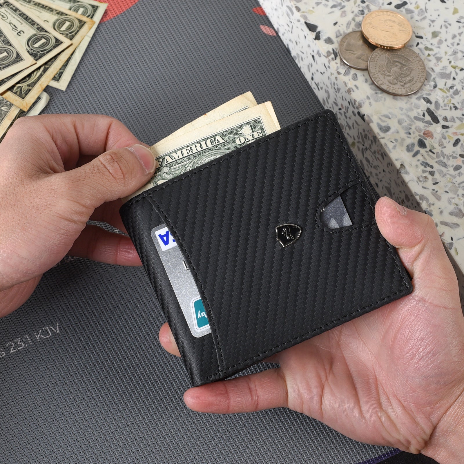 Carbon Fibre Designer RFID Card Wallet carbon fibre wallet