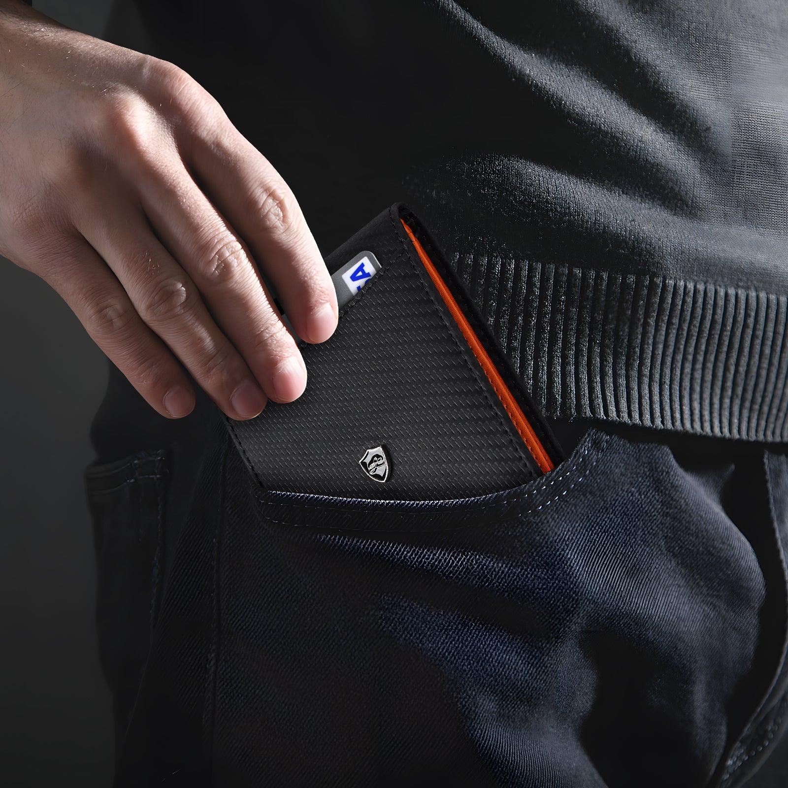 Bifold RFID Card Wallet Carbon Fibre designer wallets for men