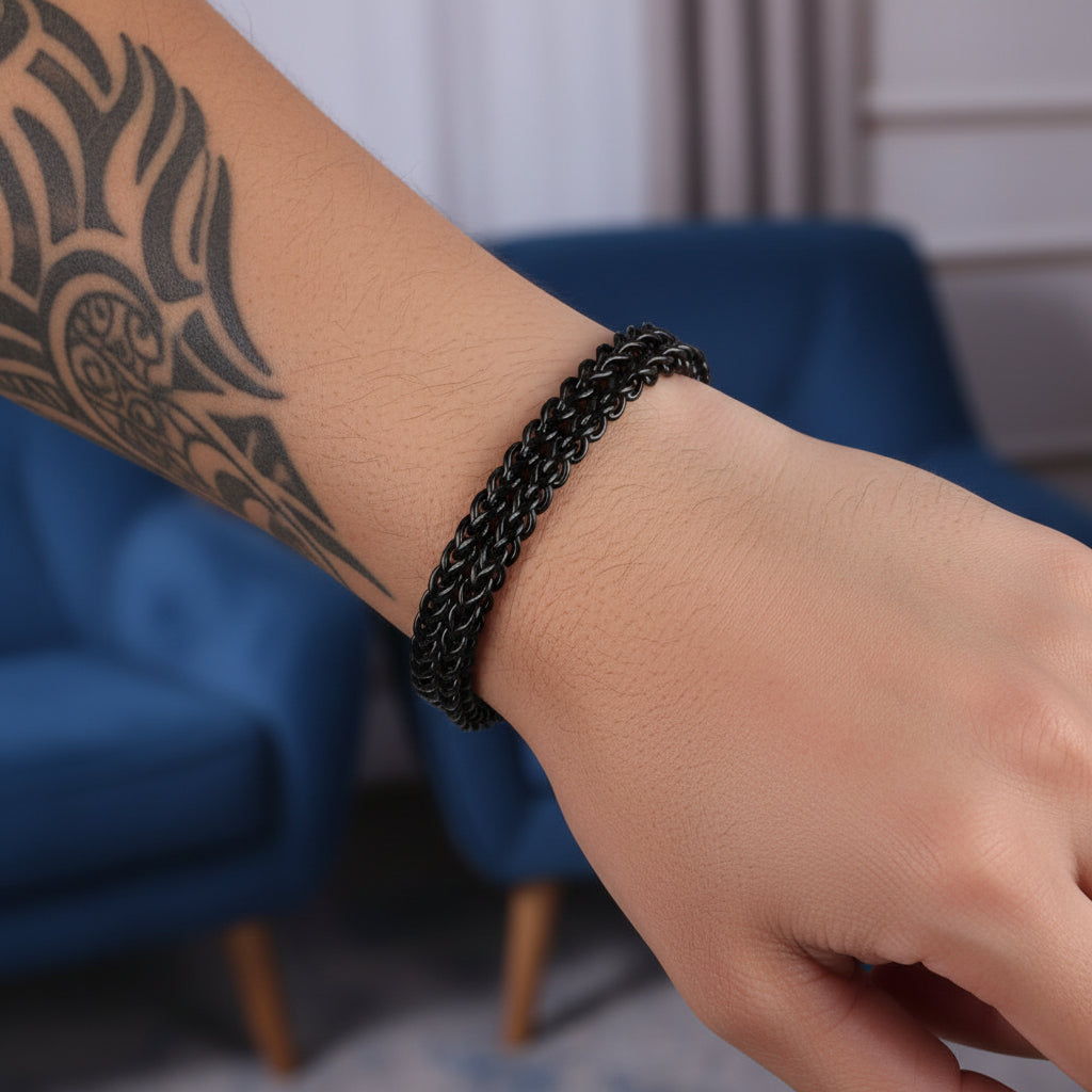 Luxury Black Stainless Steel Bracelet