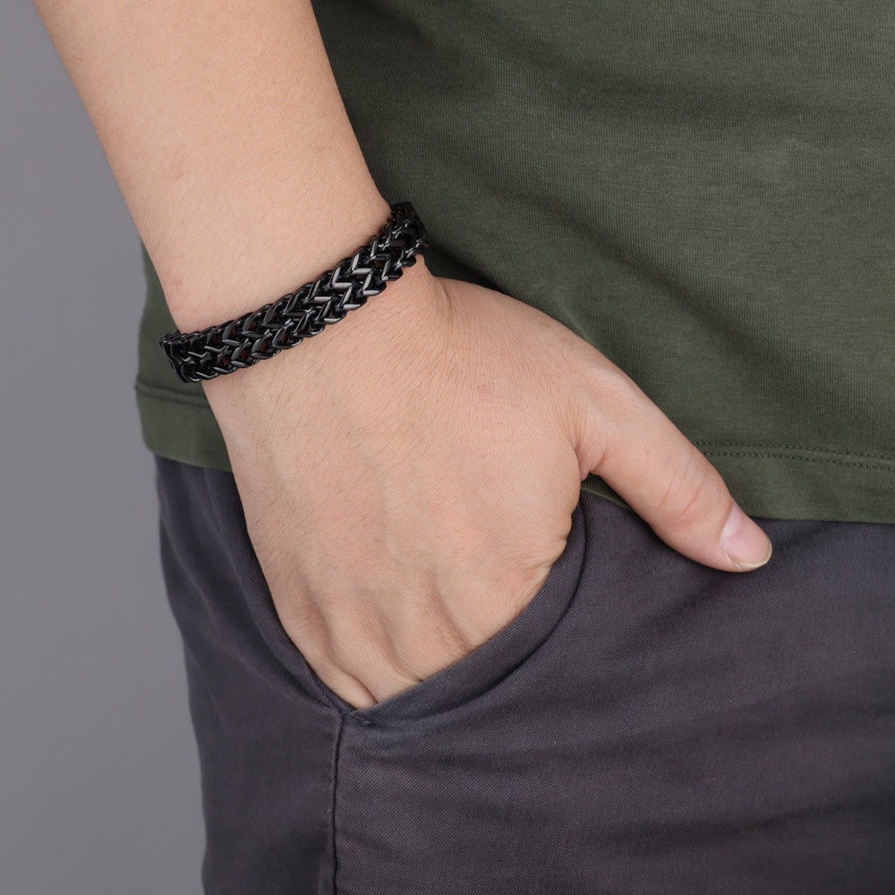Luxury Black Stainless Steel Bracelet Men's Black Bracelet
