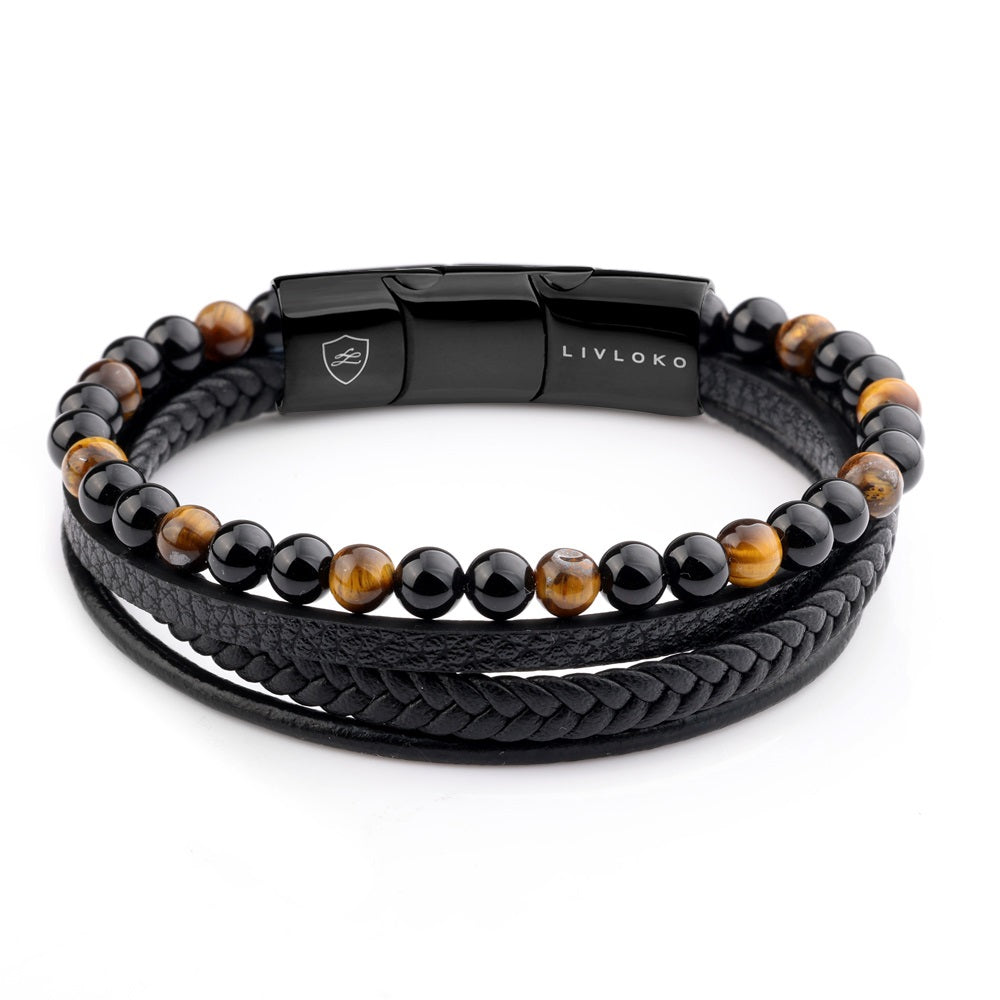 Men's Tiger Eye Leather Bracelet Men's Tiger Eye Leather Bracelet