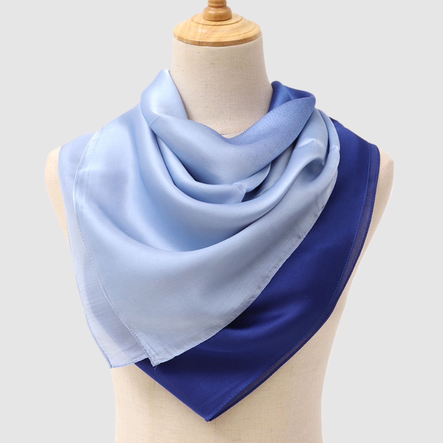 Navy and Light Blue Satin Scarf light blue scarf
