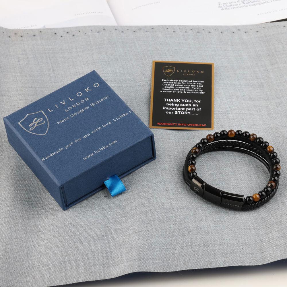 Men's Tiger Eye Leather Bracelet Men's Tiger Eye Leather Bracelet