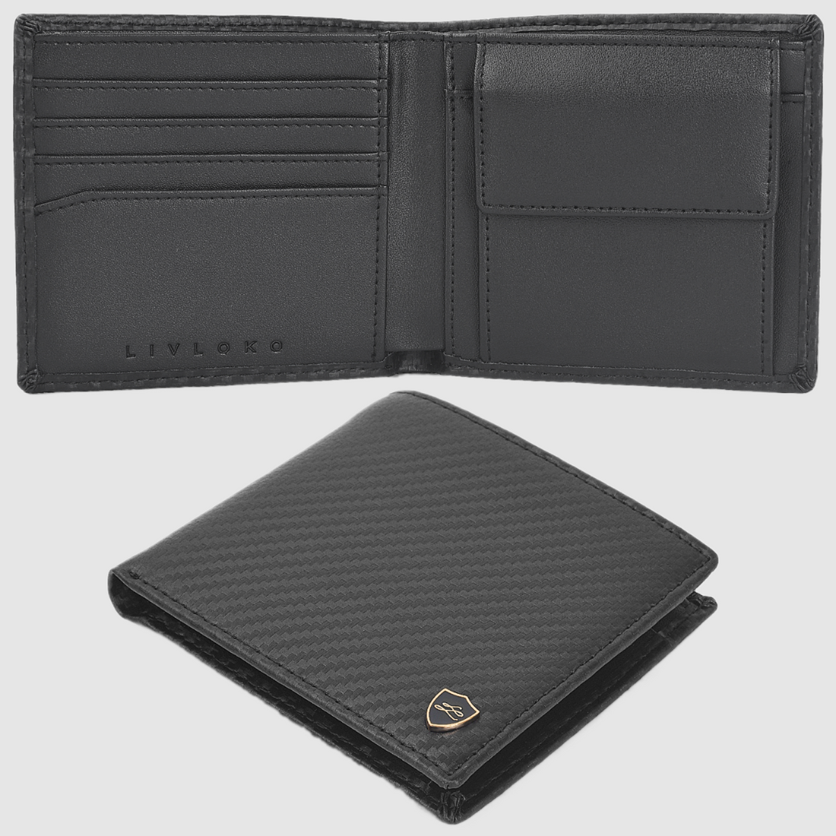 Men's Black Designer Wallet RFID Blocking