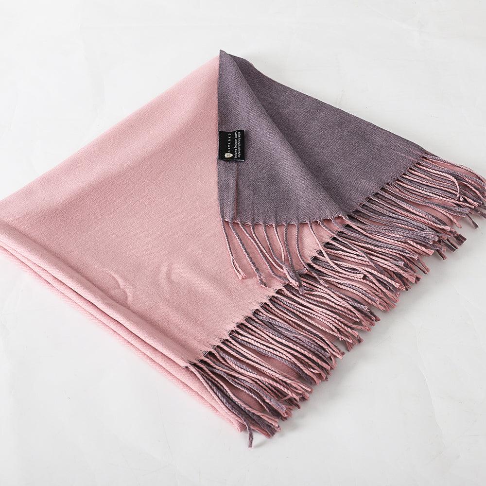 Grey and Pink Pashmina Scarf pashmina wool shawl