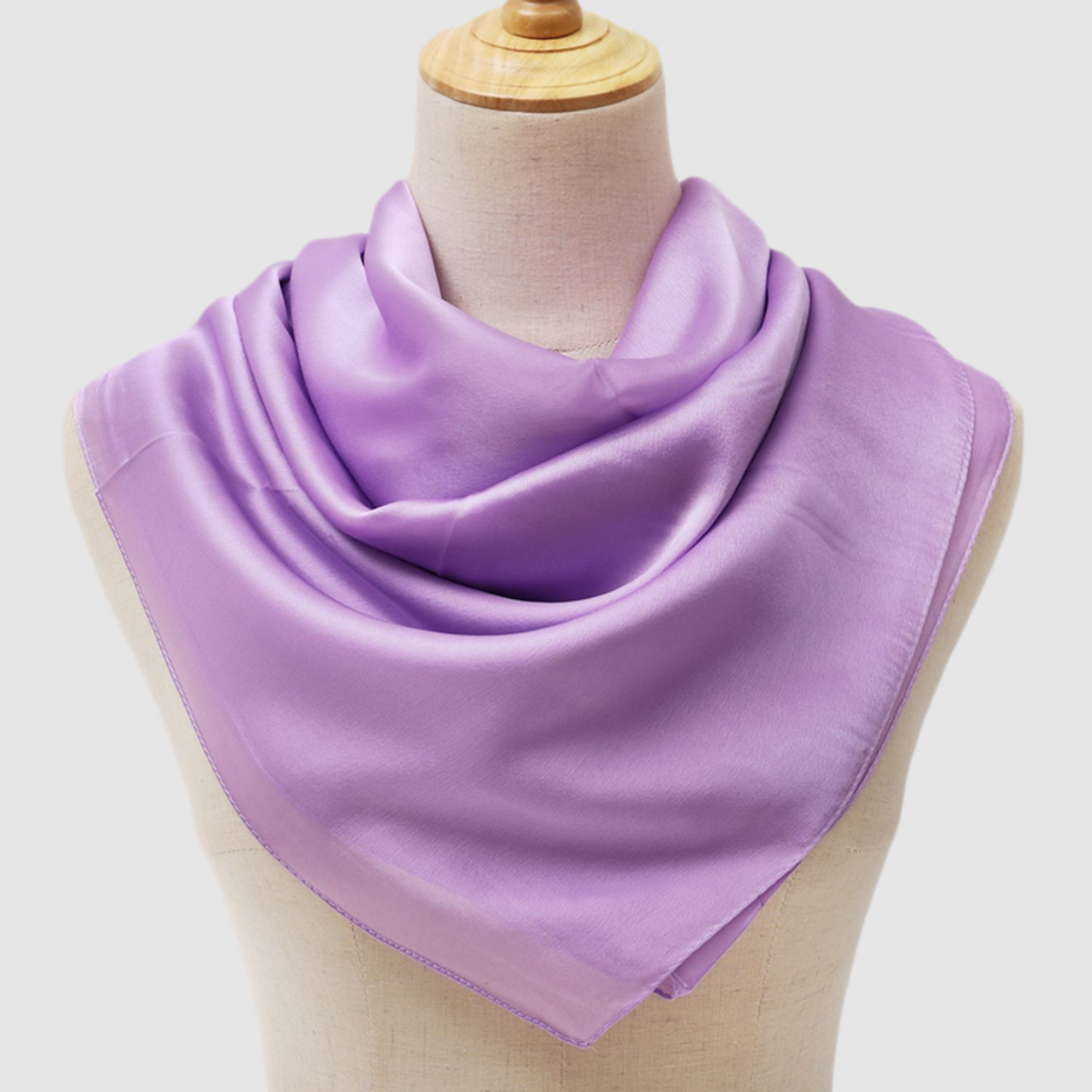 Lilac Purple Satin Neck Scarf purple scarf
