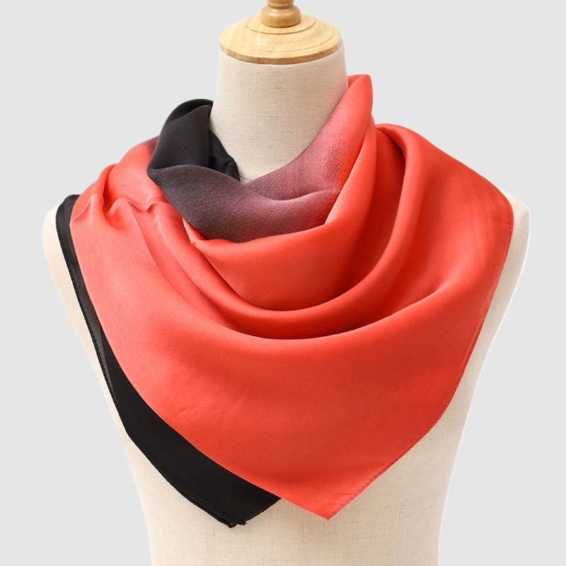 Salmon Red and Black Scarf thin black scarf