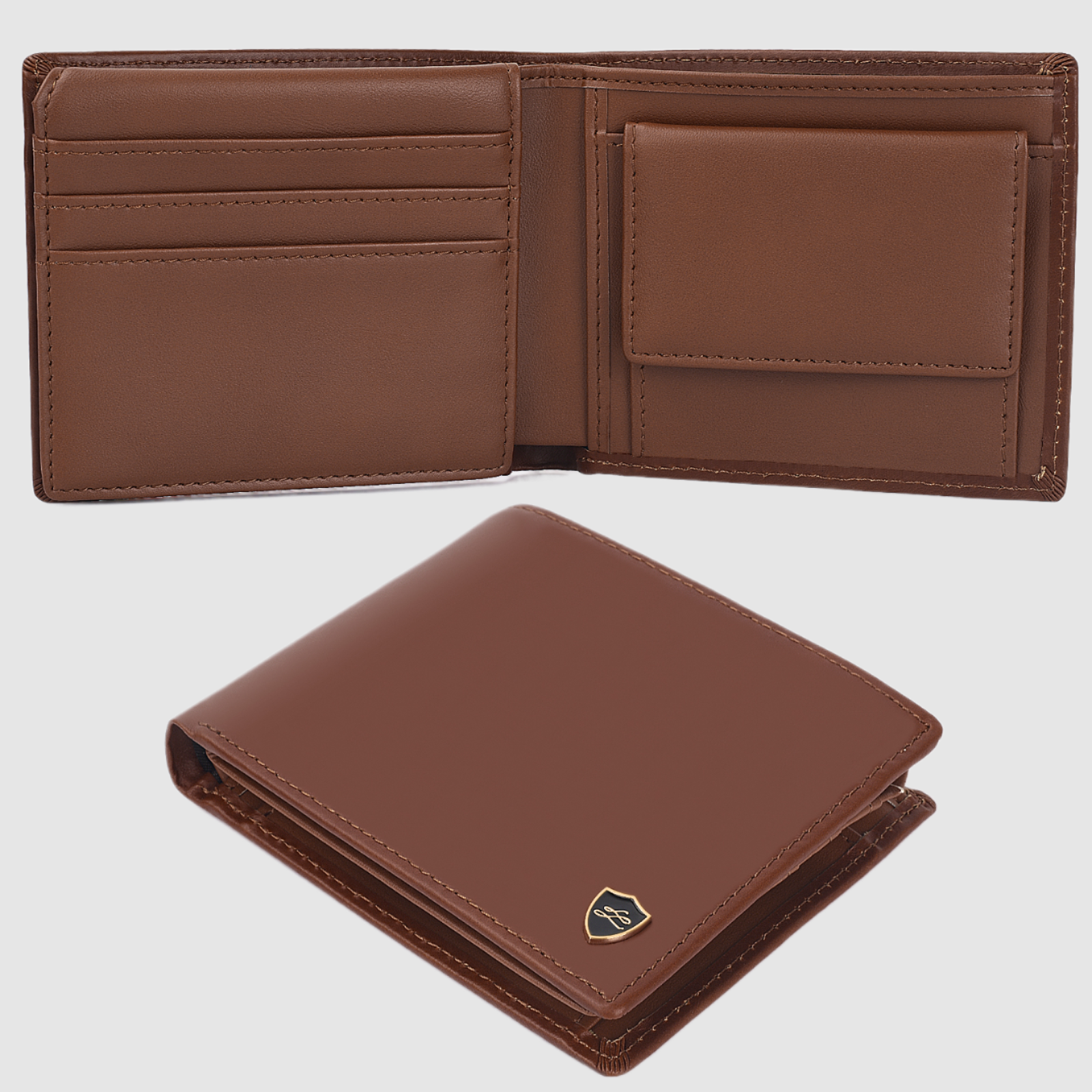 Soft Leather Designer Male Wallet with RFID Shielding mens brown wallet