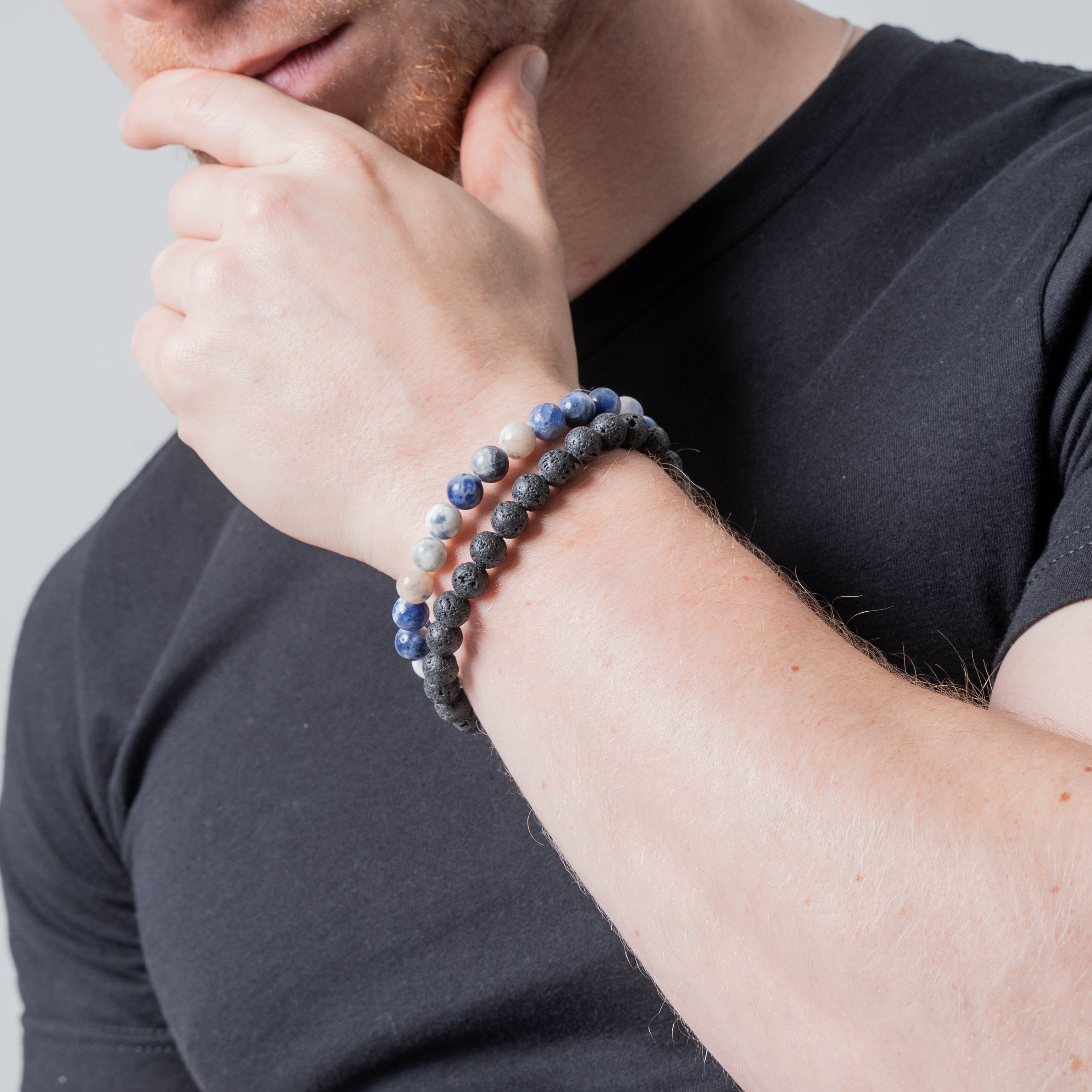 men's sodalite gemstone bracelet