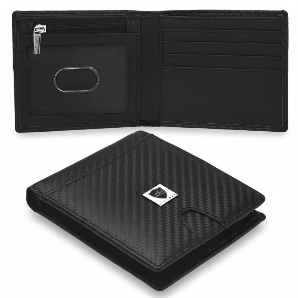 Men's Card Holder Bifold Wallet carbon fibre bifold RFID product image