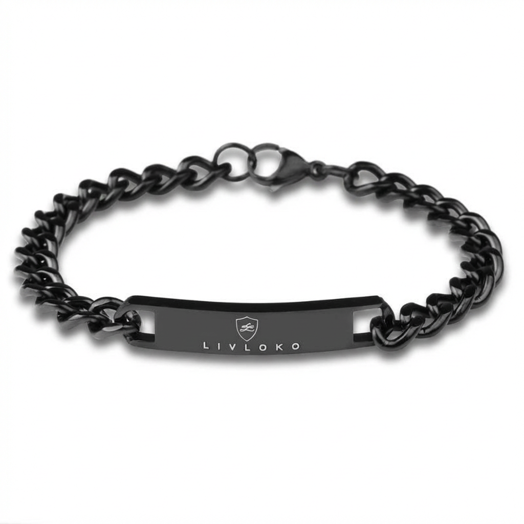 Men's Thin Chain Black Bracelet product image