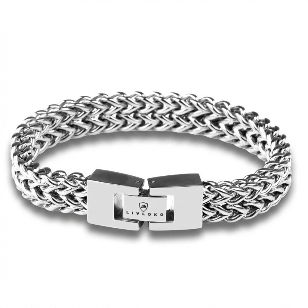 Stainless Steel Men's Chunky Silver Bracelet product image