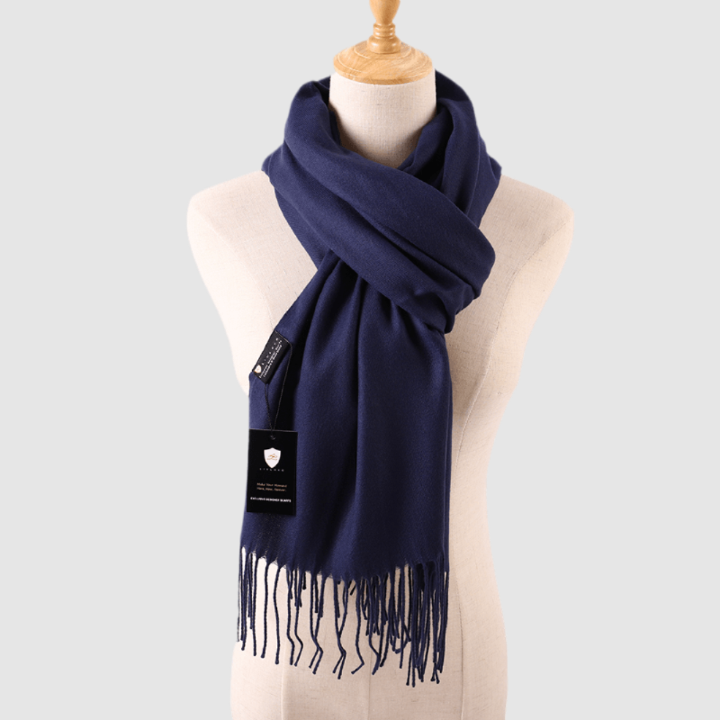 Navy Pashmina Shawl Wrap Scarf Navy Pashmina Shawl Wrap Scarf