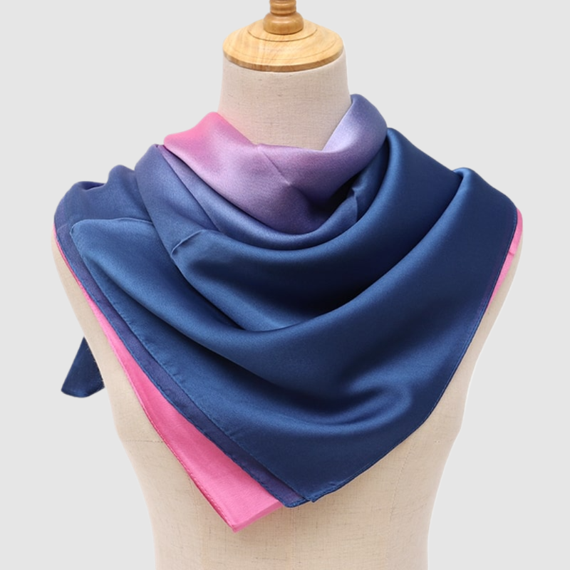 Pink and Blue Gradient Silky Scarf scarves for women