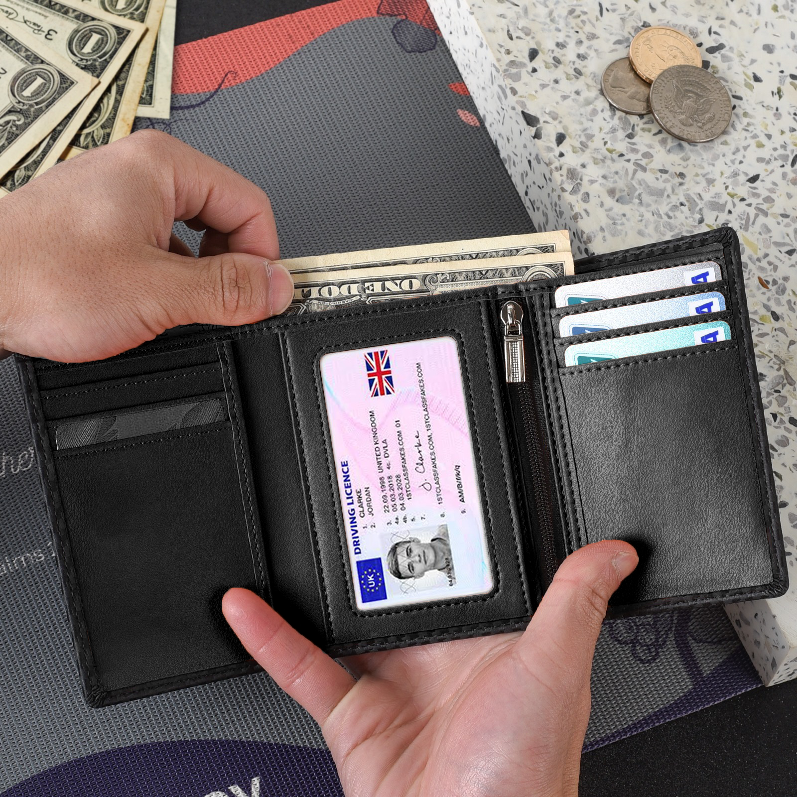 Carbon Fibre Black Wallet Card Holder card holder wallet