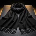 Classic Black Pashmina Shawl Wrap for Women, 200 × 80 cm