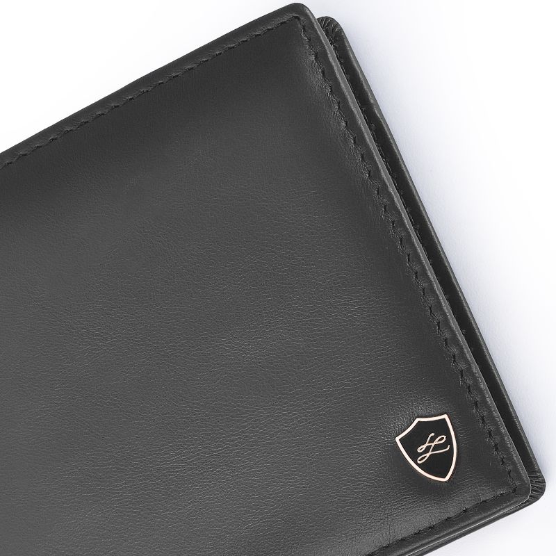 Men's Black Leather Wallet with Coin Pocket designer wallets