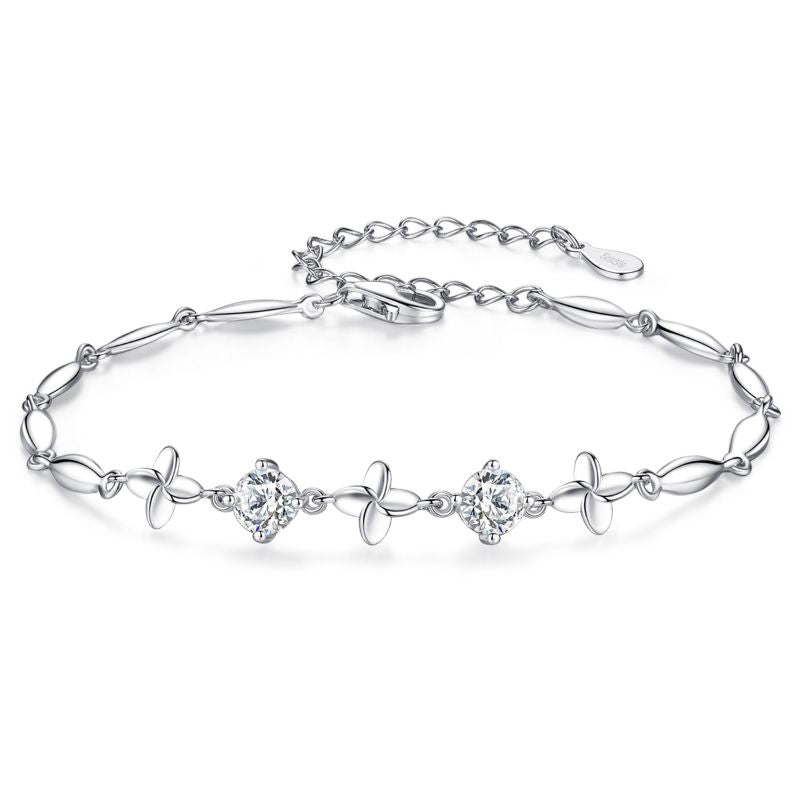 Stirling Silver Dainty Flower Bracelet bracelet with flowers