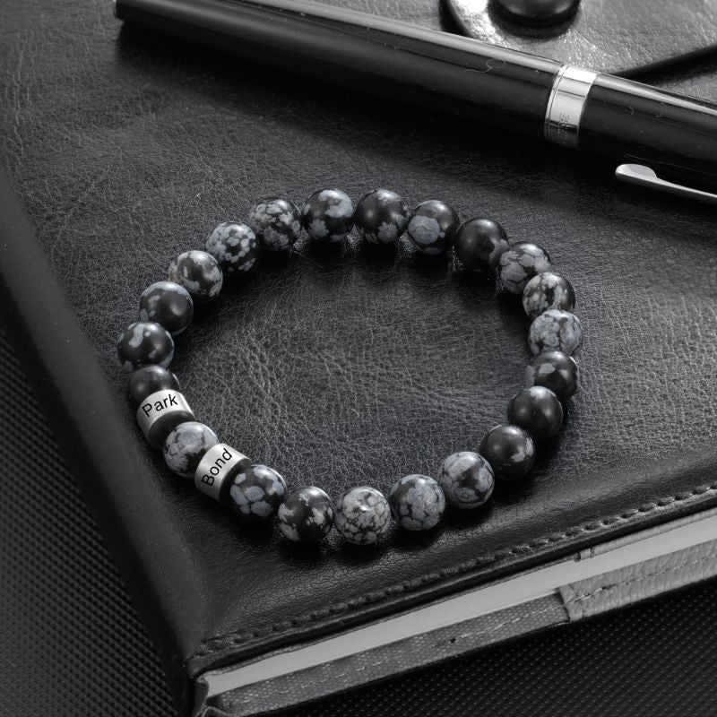 Personalised Engraved Gemstone Bracelet Personalised Engraved Gemstone Bracelet - Livloko London