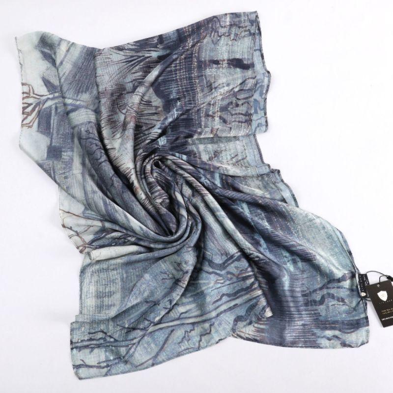 Nursery on Schenkweg Grey Satin Scarf long thin scarf