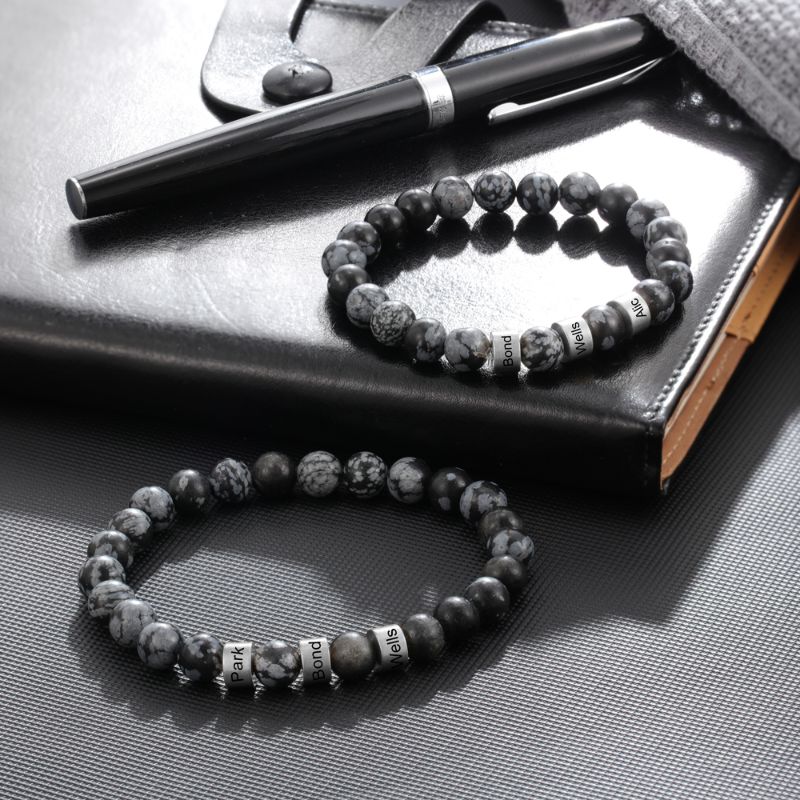 Personalised Engraved Gemstone Bracelet Personalised Engraved Gemstone Bracelet - Livloko London