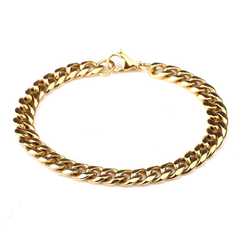 Men's Gold Curb Bracelet mens gold bracelets uk