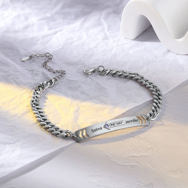 Personalised Couple Chain Bracelet Personalised Couple Chain Bracelet