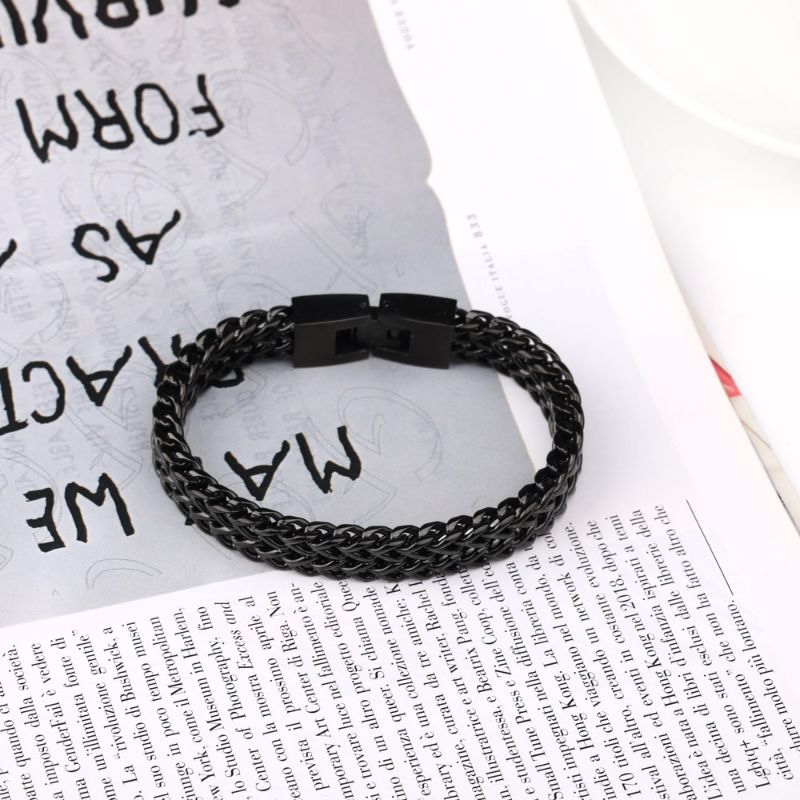 Luxury Black Stainless Steel Bracelet mens luxury bracelets