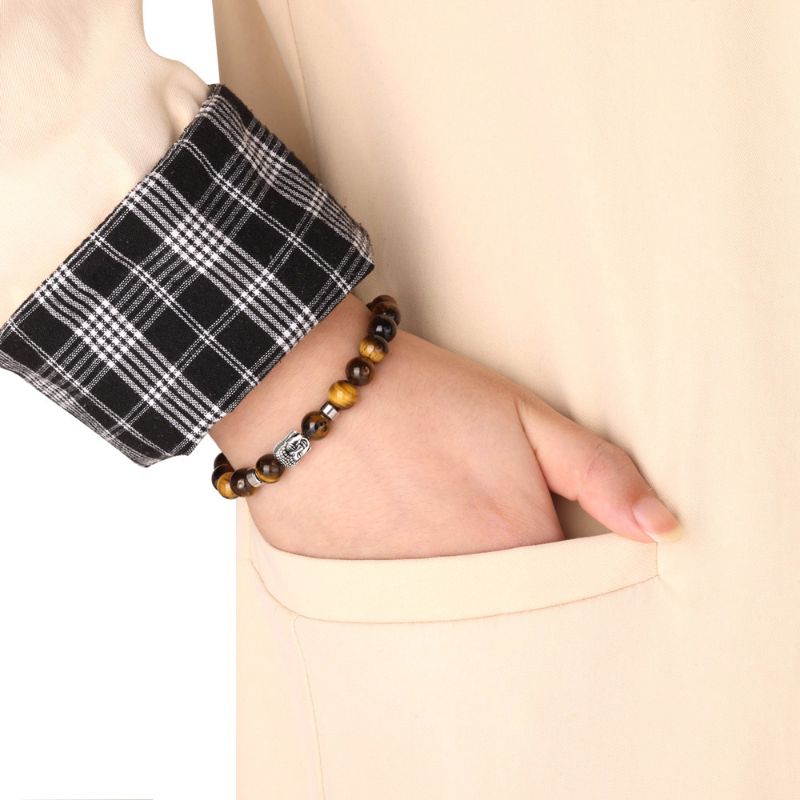 Tiger Eye and Buddha Bracelet Charm buddha beads bracelet
