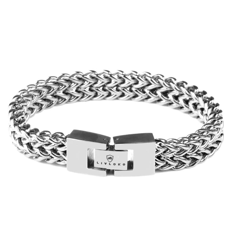 Stainless Steel Men's Chunky Silver Bracelet Men's Chunky Silver Bracelet