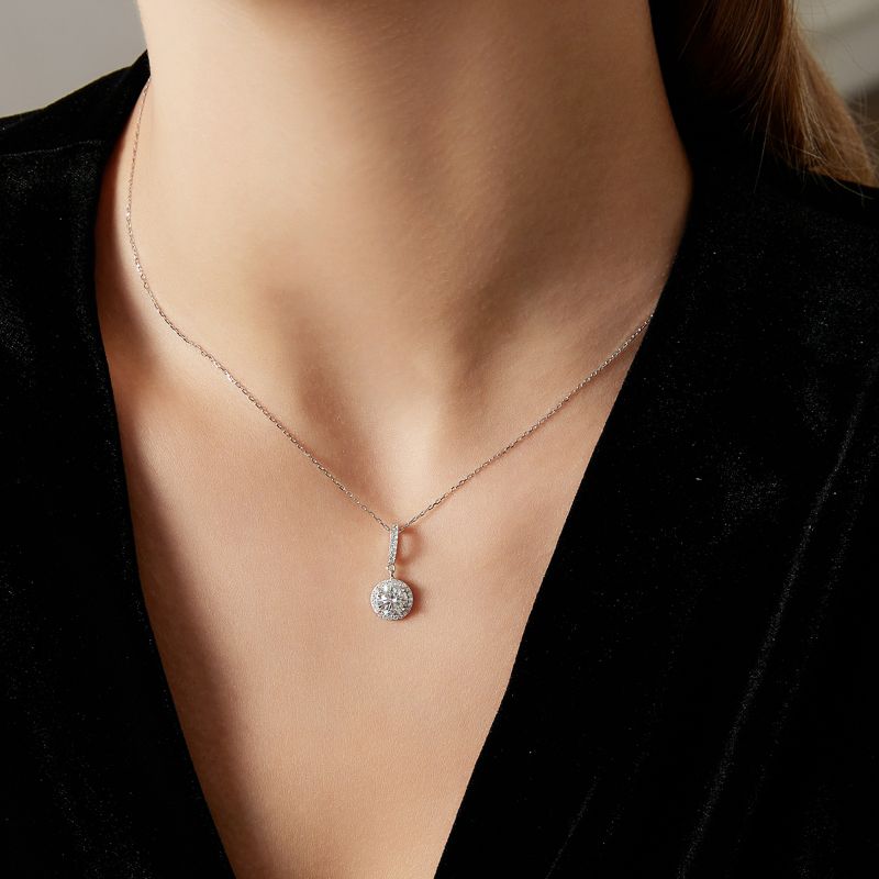 Cubic Zirconia Silver Crystal Necklace cubic zirconia necklace
