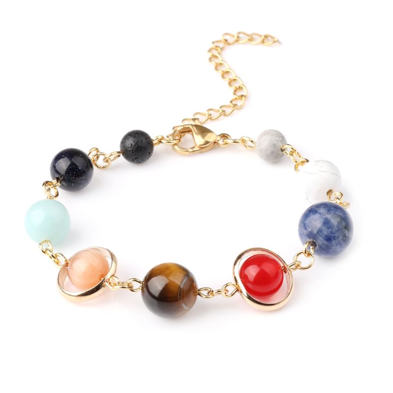 Solar System Crystal Bracelet 18ct Gold Plated planet bracelet