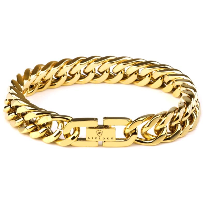Men's Designer Gold Cuben Bracelet men's gold bracelet