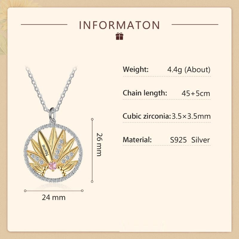 Personalised 18ct Gold Plated S925 Sterling Silver Lotus Necklace Personalised 18ct Gold Plated S925 Sterling Silver Lotus Necklace details