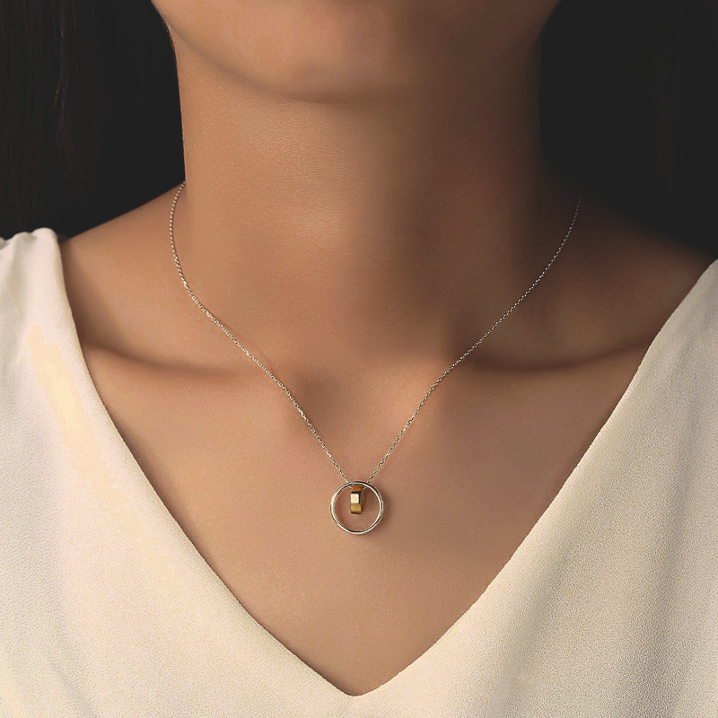 Ring Necklace on Fine Silver Chain 925 silver necklace
