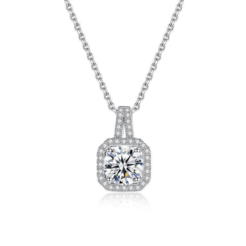 Moissanite Chain and Pendant Necklace moissanite pendant necklace