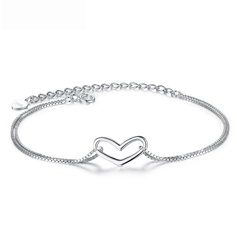 925 Silver Bracelet with Heart Charm silver bracelet with heart