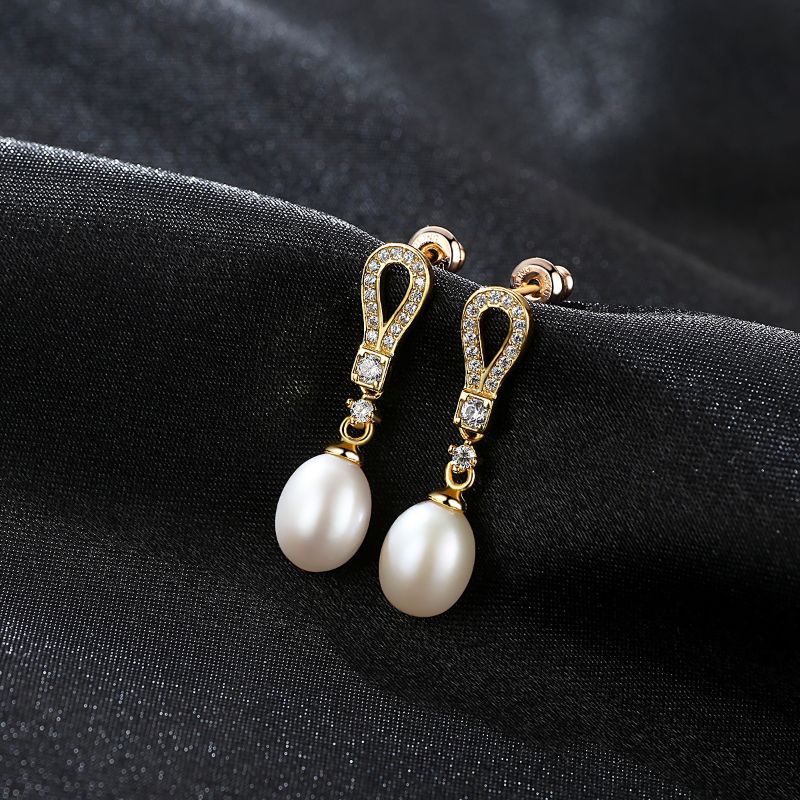 Sterling Silver Teardrop Pearl Drop Earrings
