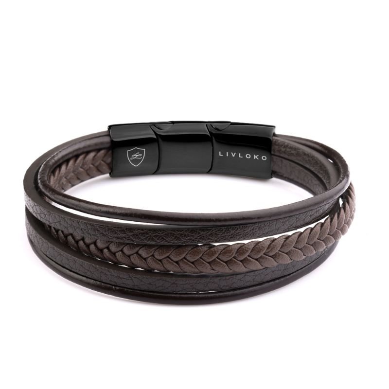 Men's Brown Leather Bracelet designer leather bracelet