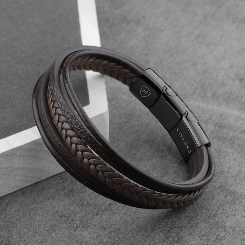Men's Brown Leather Bracelet Designer Leather Bracelet