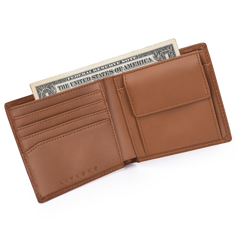 Designer Men's Brown Tan Leather Wallet brown wallet