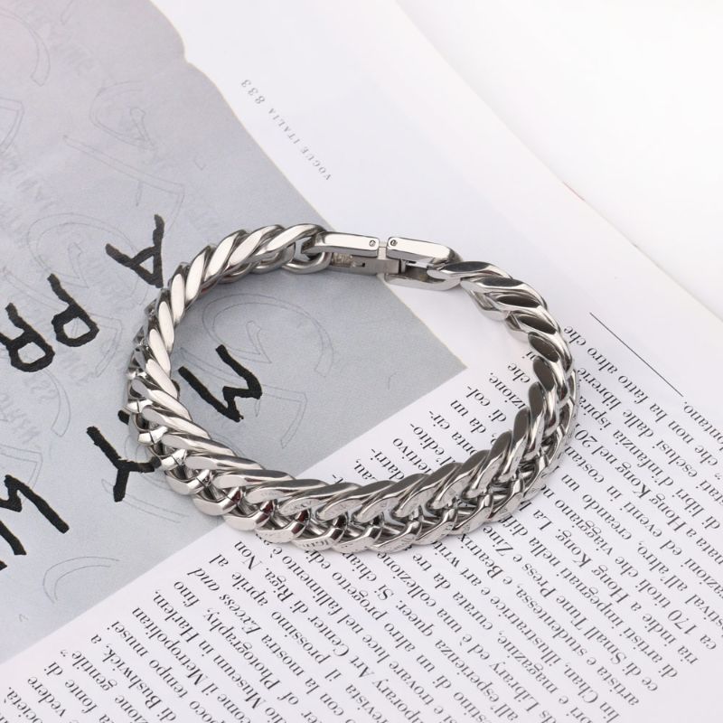 Men's Silver Curb Bracelet  silver men's bracelet