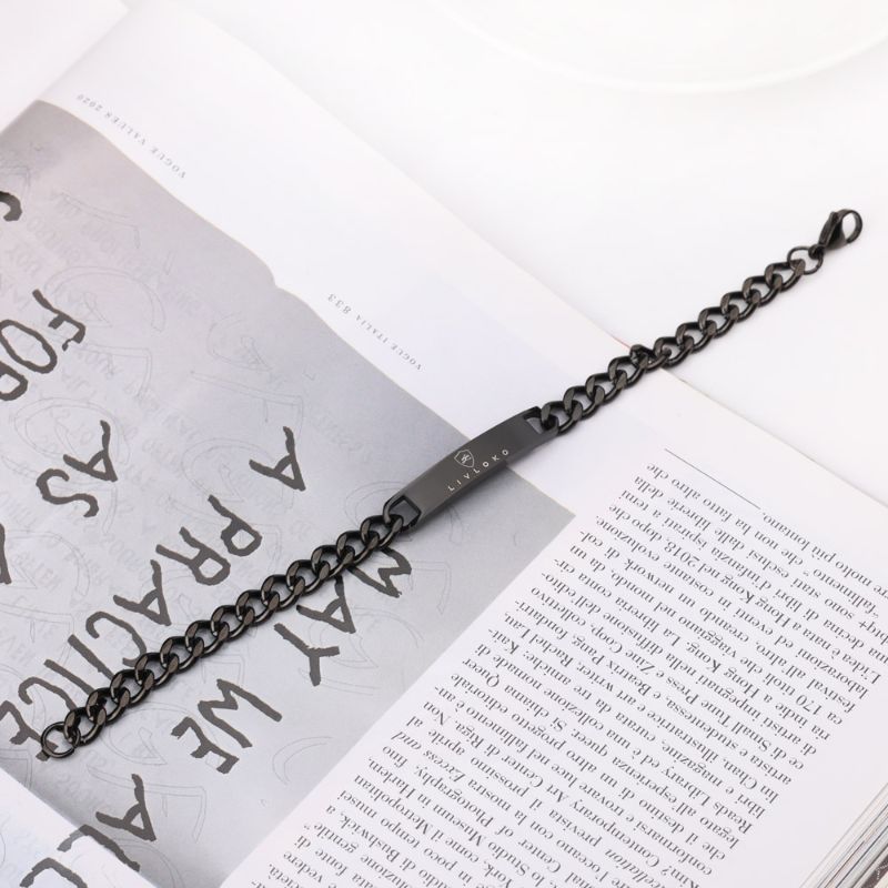 Men's Thin Chain Black Bracelet men's designer bracelets