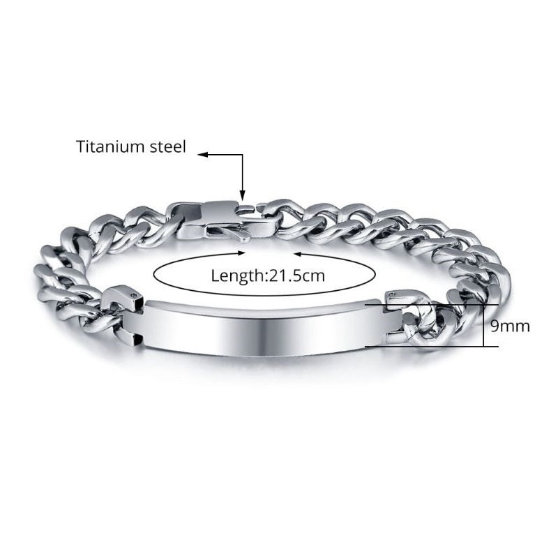 Personalised Titanium Steel Men's Bracelet