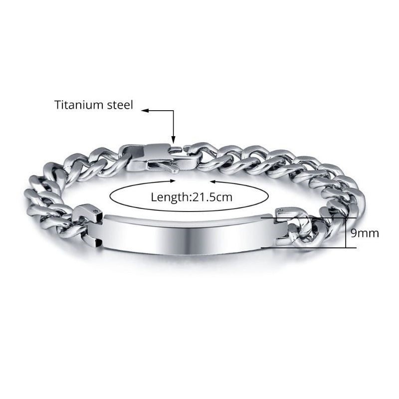 Personalised Titanium Steel Men's Bracelet Personalised Titanium Steel Men's Bracelet