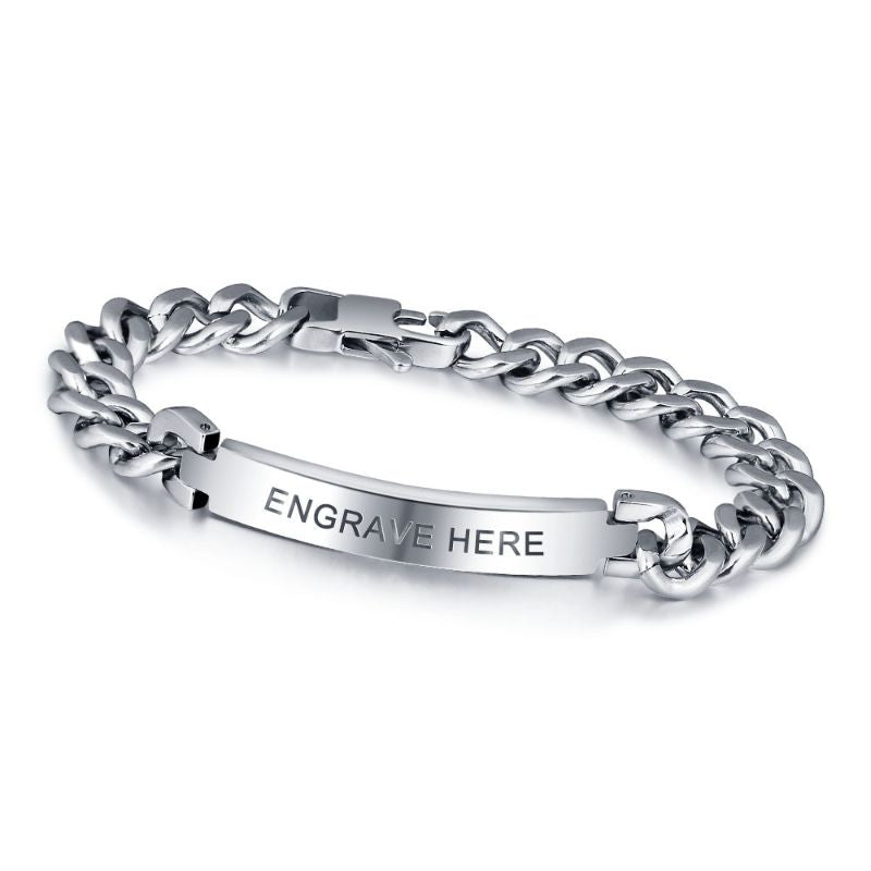 Personalised Titanium Steel Men's Bracelet Personalised Titanium Steel Men's Bracelet